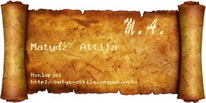 Matyé Attila névjegykártya